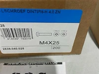 200x metaalschroef m4x25 - afbeelding 1 van  3