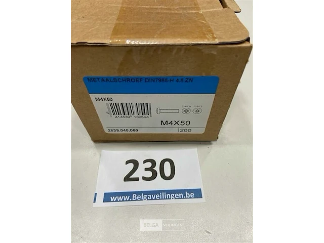 200x metaalschroef m4x50 - afbeelding 1 van  3