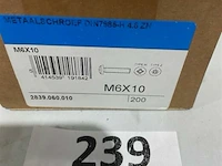 200x metaalschroef m6x10 - afbeelding 1 van  3