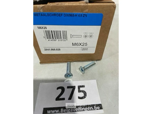 200x metaalschroef m6x25 - afbeelding 1 van  3