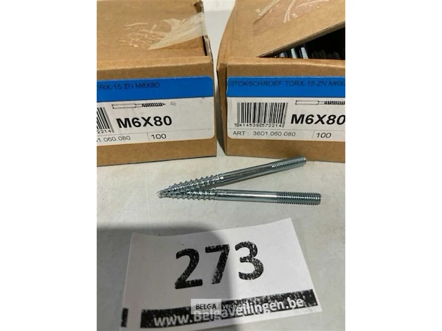 200x stokschroef torx-15 m6x80 - afbeelding 1 van  3