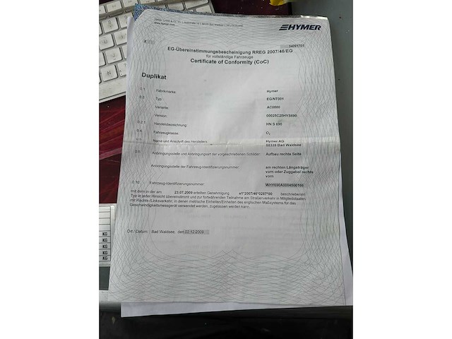 2010 hymer hn s 690 eg/nt001 caravan - afbeelding 13 van  23