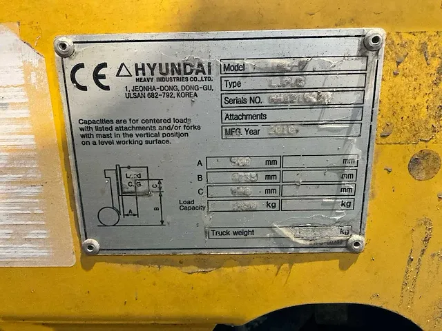 2010 hyundai 18l-7 vorkheftruck - afbeelding 10 van  18