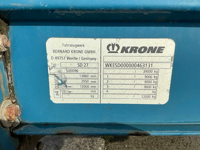 2010 krone sd 27 vlakke oplegger - afbeelding 4 van  13