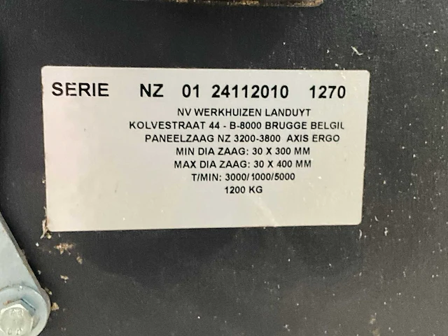 2010 robland nz 3200 axis ergo paneelcirkelzaagmachines - afbeelding 3 van  17