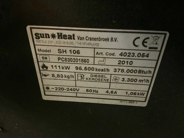 2010 sun heat sh 106 heteluchtkanon - afbeelding 5 van  5