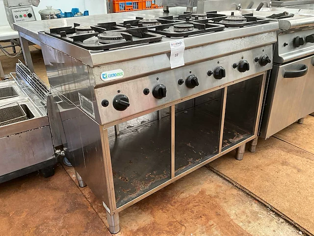 2010 tecnoinox pc 105g/6 a1 6-pits gas fornuis - afbeelding 1 van  3