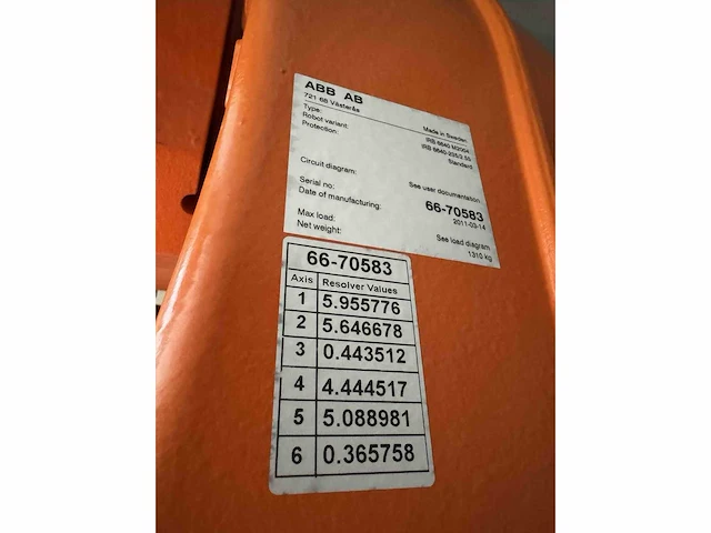 2011 abb irb 6640 m2004 industriële robot - afbeelding 9 van  17