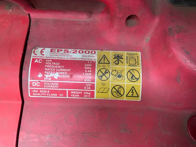 2011 europower epsi2000 stroomgenerator - afbeelding 4 van  4