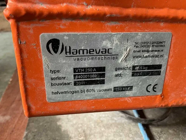 2011 hamevac vth250a vacuumheffer - afbeelding 7 van  8