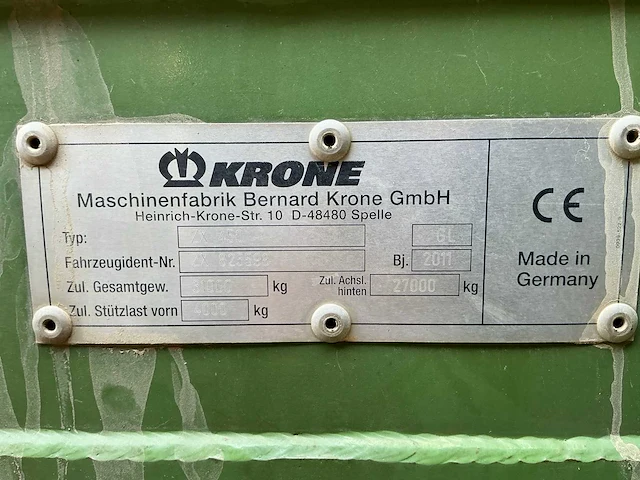2011 krone zx 450 gl opraapwagen - afbeelding 32 van  50