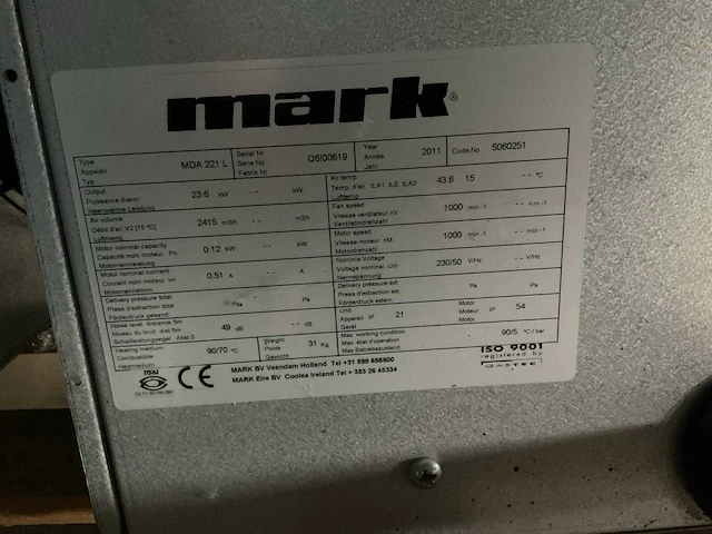 2011 mark md 221 l industriële verwarmingsinstallatie (4x) - afbeelding 6 van  7