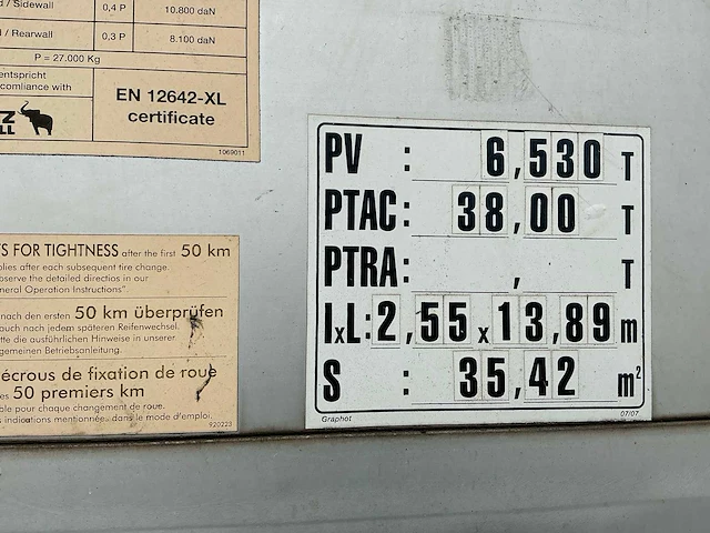 2011 schmitz s3 zd zeiltrailer - afbeelding 4 van  13