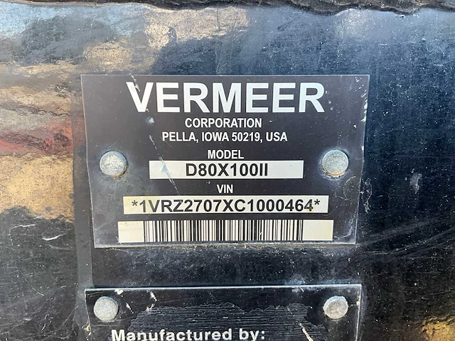 2011 vermeer d80x100iii horizontale gestuurde grondboor - afbeelding 18 van  26