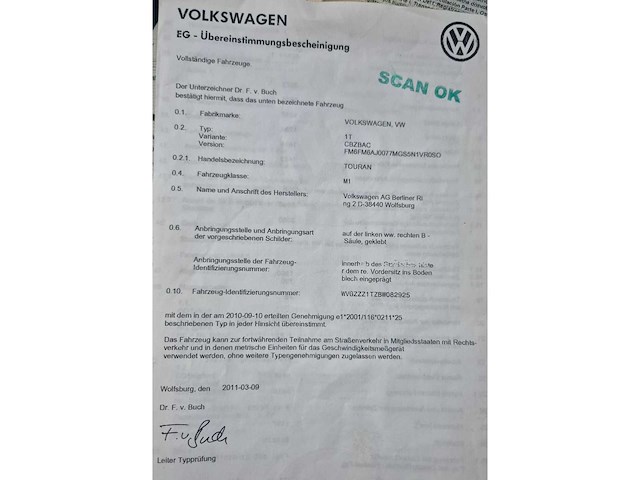 2011 volkswagen touran personenauto - afbeelding 13 van  20