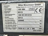 2012 atlas 180 mh banden graafmachines - afbeelding 18 van  35