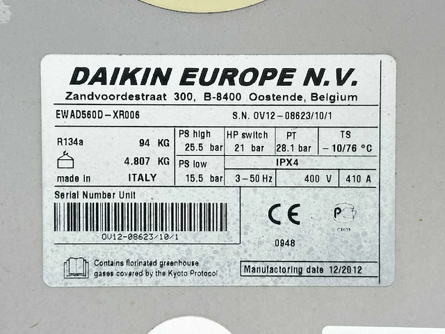 2012 daikin ew ad560d-xr006 koelmachine - afbeelding 8 van  8