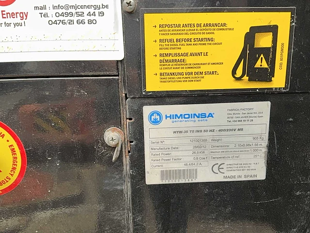 2012 himoinsa hyw 30 m5 4tnv98ggeh generatorset - afbeelding 9 van  18
