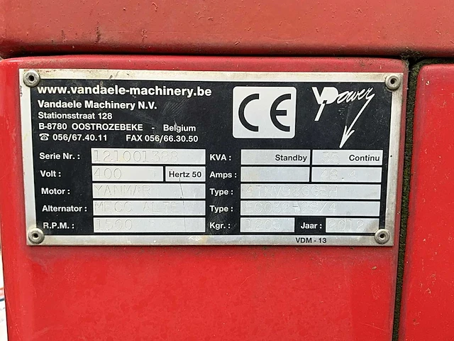 2012 himoinsa hyw 30 m5 4tnv98ggeh generatorset - afbeelding 16 van  18
