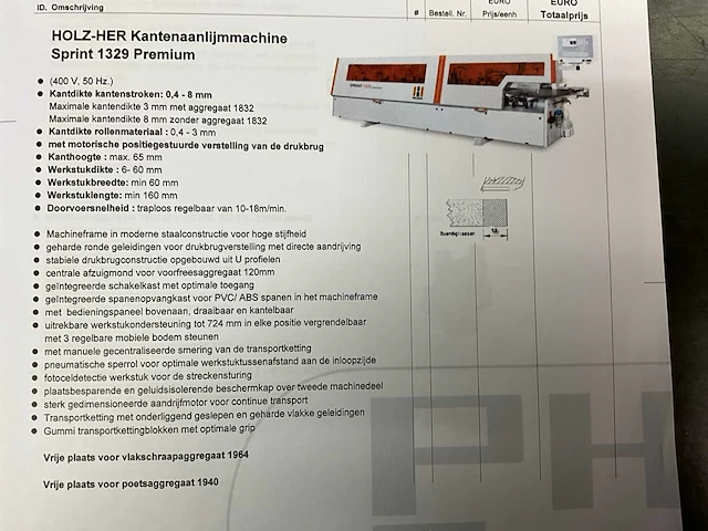 2012 holzher sprint 1329 premium kantaanlijmmachine - afbeelding 19 van  25