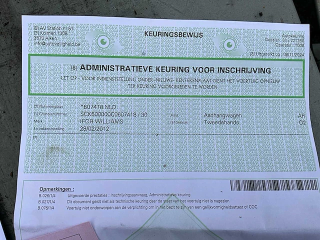 2012 i for williams gx84 aanhangwagen - afbeelding 20 van  30