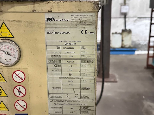 2012 ingersoll rand d6600in-w compressor - afbeelding 6 van  9