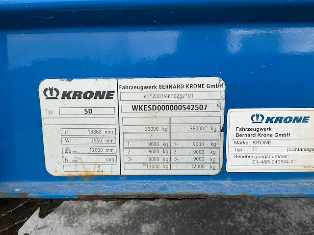 2012 krone sd p27ko vlakke oplegger - afbeelding 8 van  9