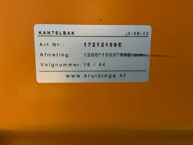 2012 kruizinga bsk 90 afvalcontainer (3x) - afbeelding 4 van  6