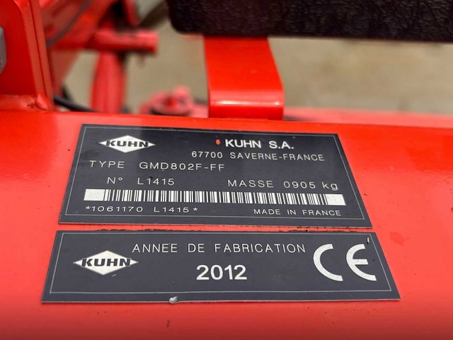 2012 kuhn gmd 802 f-ff voormaaier - afbeelding 55 van  59