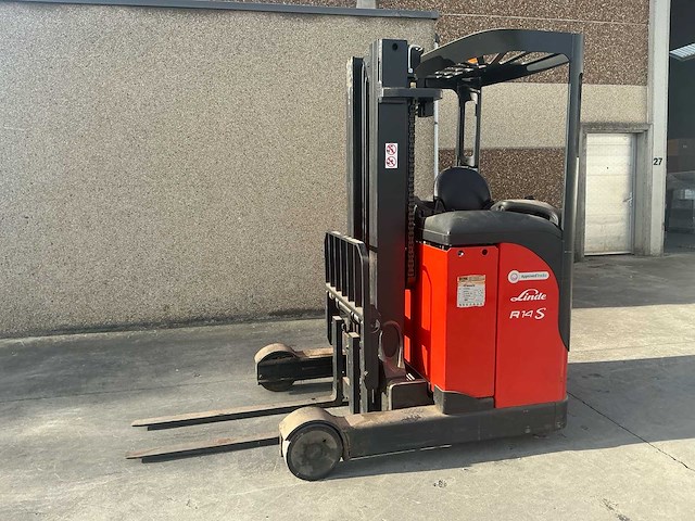 2012 linde r14s-12 reach truck - afbeelding 1 van  12