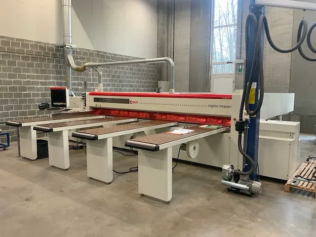 2012 scm sigma impact 87 platen opdeelzaagmachine - afbeelding 1 van  29