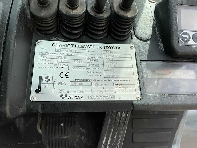 2012 toyota 02-8fdf25 vorkheftruck - afbeelding 6 van  14