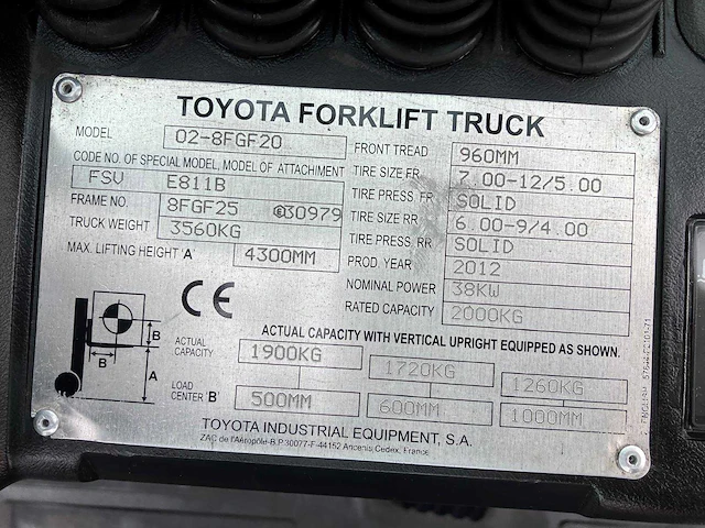 2012 toyota tonero 20 vorkheftruck - afbeelding 48 van  52