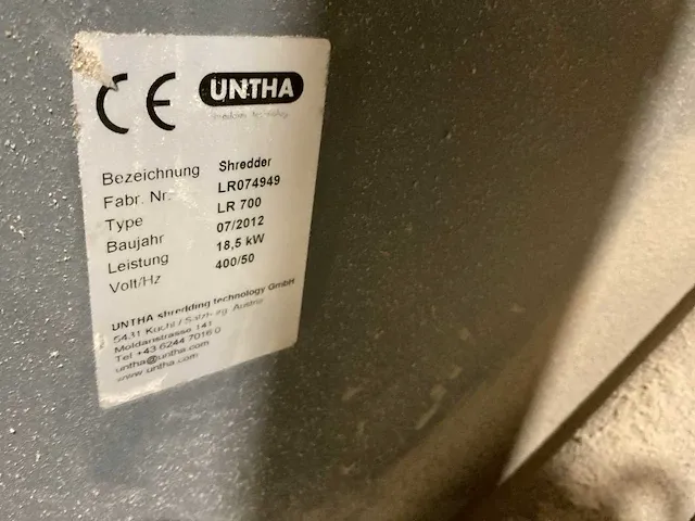 2012 untha lr700 shredder - afbeelding 9 van  9