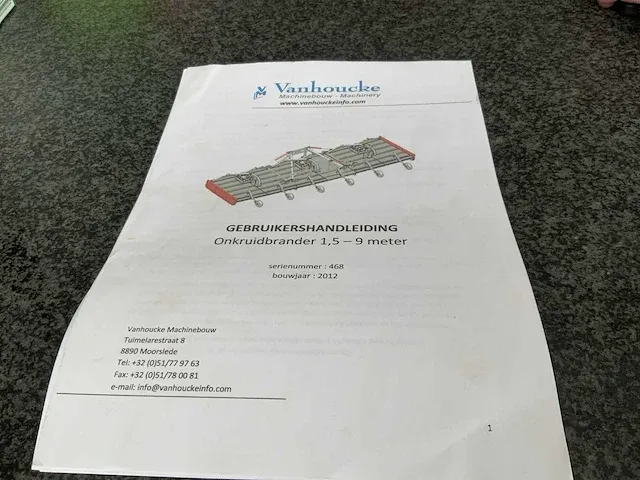 2012 vanhoucke gedragen onkruitbrander - afbeelding 9 van  9