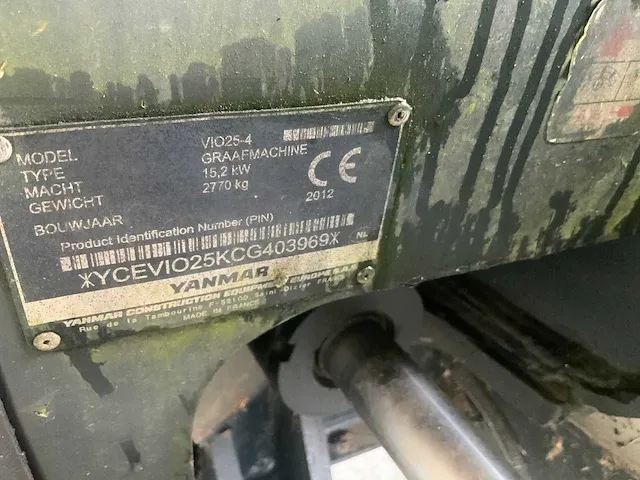 2012 yanmar vio25-4 rupsgraafmachine - afbeelding 16 van  16