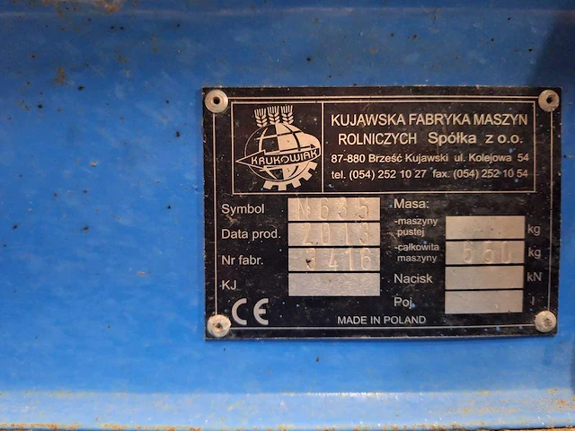 2013 - krukowiak m635 - uienafstaartmachine - afbeelding 2 van  11