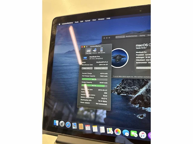 2013 apple macbook pro macbook pro 15.4” a1398 15.4” inch core i7 gen 4 16gb ram 245gb ssd - afbeelding 9 van  10