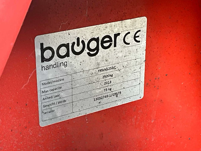 2013 baoger trans25ac transpallet - afbeelding 5 van  6