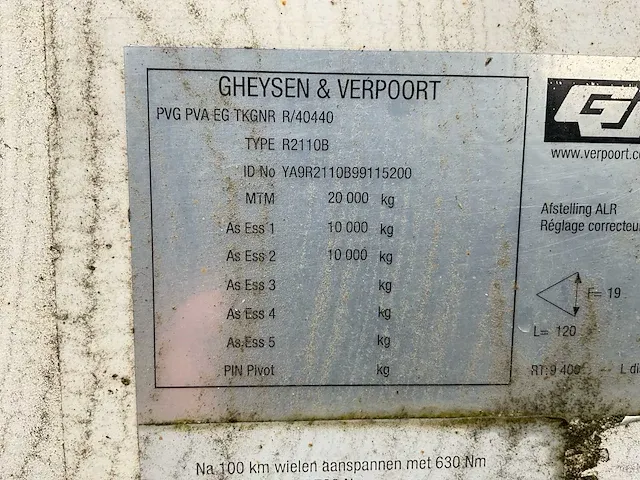 2013 gheysen & verpoort r2110b oplegger - afbeelding 5 van  16