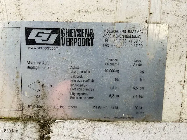 2013 gheysen & verpoort r2110b oplegger - afbeelding 6 van  16