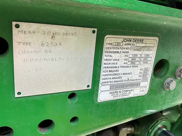 2013 john deere 6210r vierwielaangedreven landbouwtractor - afbeelding 14 van  21