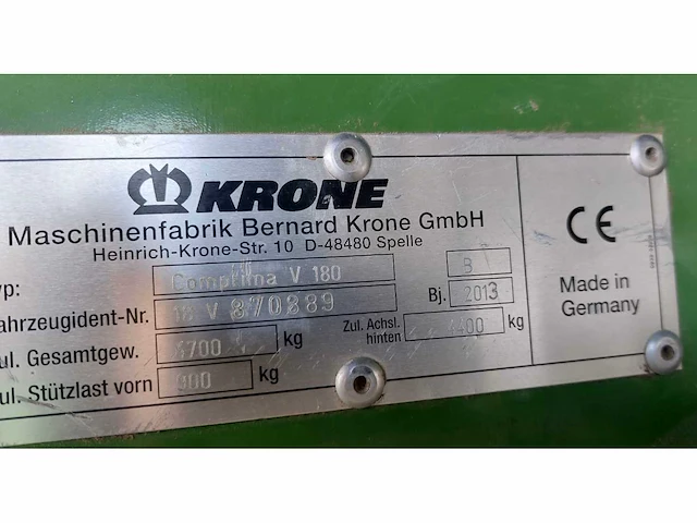 2013 krone comprima v 180 balenpers - afbeelding 8 van  16