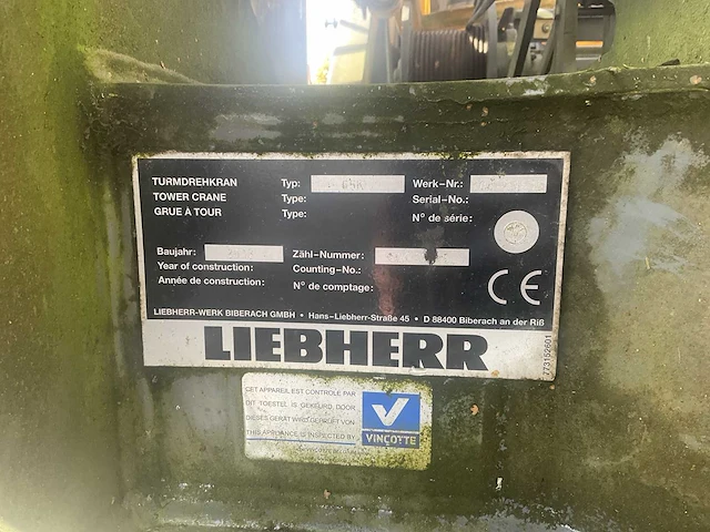 2013 liebherr 65k bouwkraan - afbeelding 9 van  13