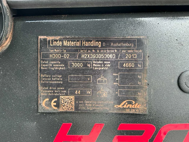 2013 linde h 30d-02 vorkheftruck - afbeelding 16 van  23