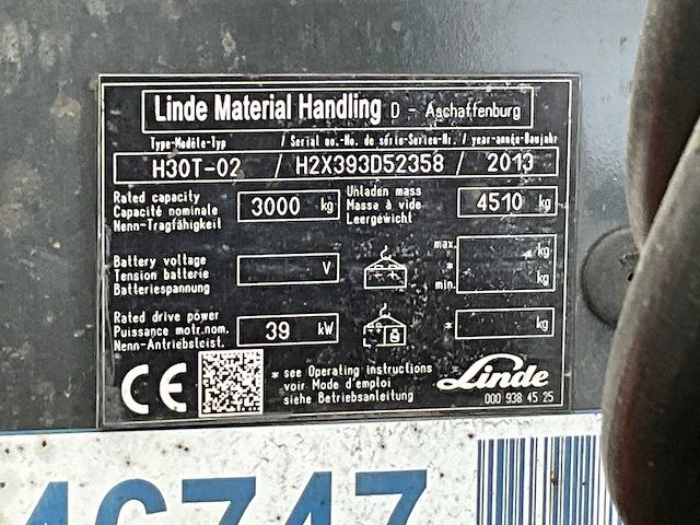 2013 linde h30t-02 vorkheftruck - afbeelding 16 van  25