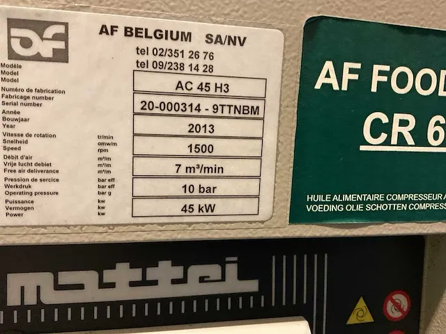 2013 mattei ac45 h luchtcompressor - afbeelding 7 van  10