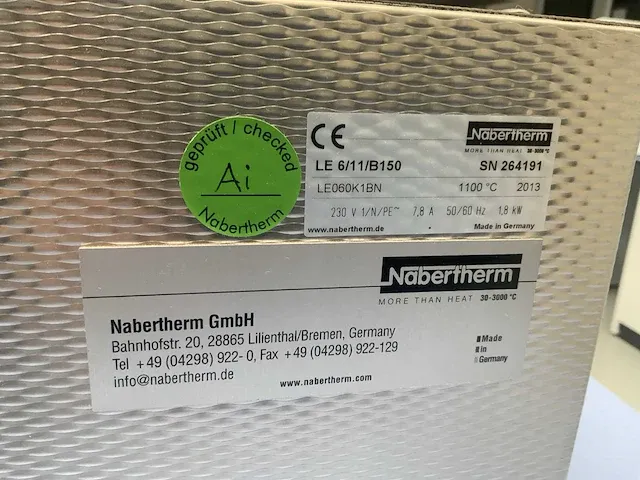 2013 nabertherm le 6/11/b150 laboratoriumoven - afbeelding 5 van  6