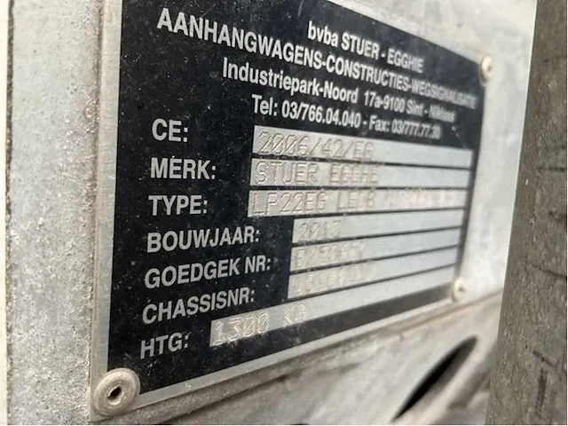 2013 stuer-egghe lp22eg ledb nissen gr signalisatie aanhangwagen - afbeelding 17 van  25