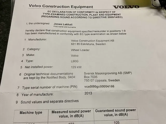 2013 volvo l90g wiellader - afbeelding 42 van  49